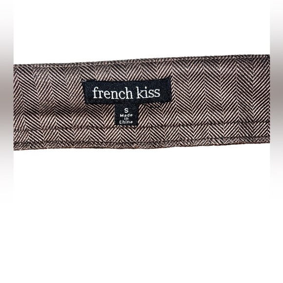 French Kiss Striped Zip Up Mini Skirt. Size:S Color: Brown - Picture 2 of 7